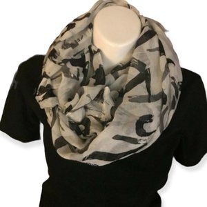 NWT APT. 9 | Black & Light Gray Long Looping / Infinity Scarf | OSFA